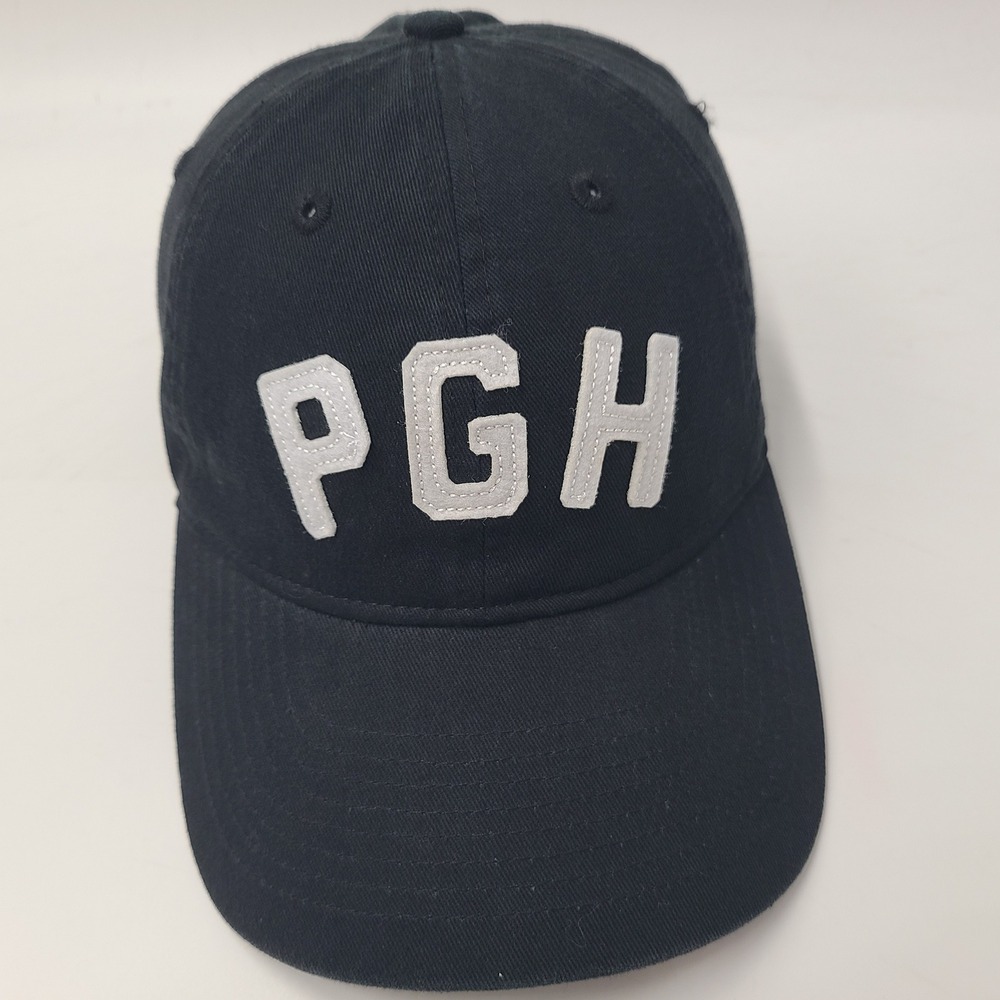 Steel City Hat Strapback (Fits Small) Black White PGH Pittsburgh Casual Dad Cap